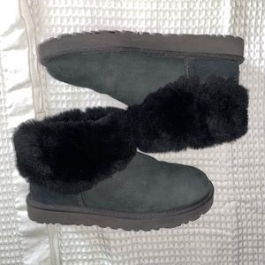 UGG Mini fur trimmed boots